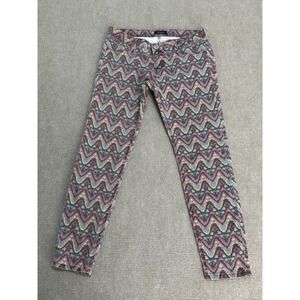 TS Blue Jeans Womens 11 Multicolor Chevron Skinny Stretch Juniors‎ Ikat EP870JC7